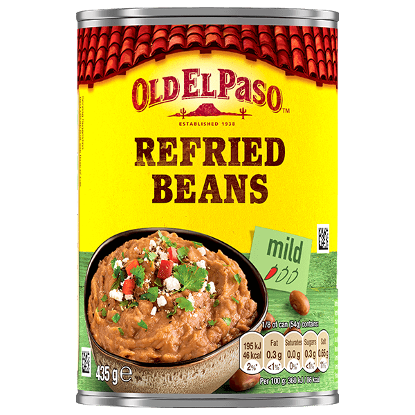 can of Old El Paso's refried beans (435g)